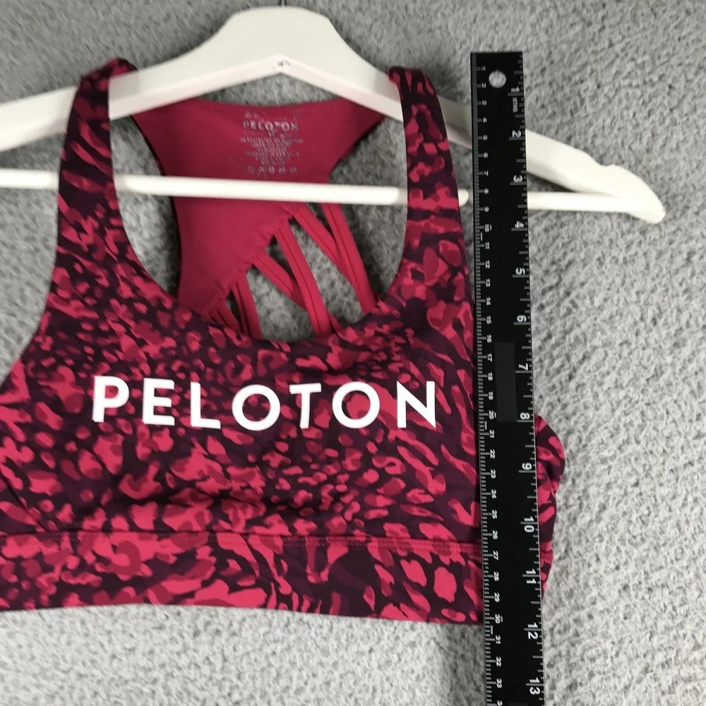 PELOTON Sports Bra Womens Size XS Cadent‎ Strappy Crimson Pattern w/ Padding